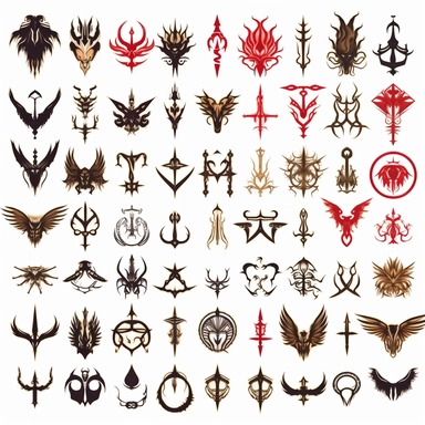 clipart 50 different symbols that represent angels and demons
