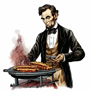 clip art, Abraham Lincoln bbq, white background