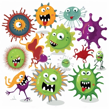clipart flashcard of viruses