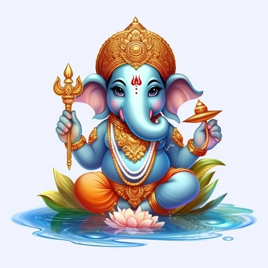 indian, god clipart, ganesha clipart, water art, blank background