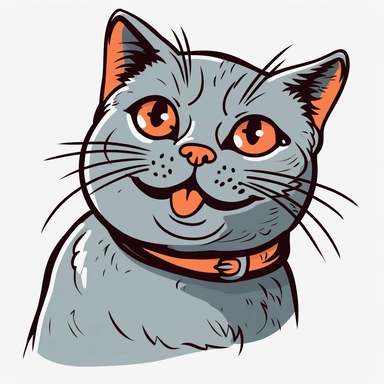Amused cat clipart