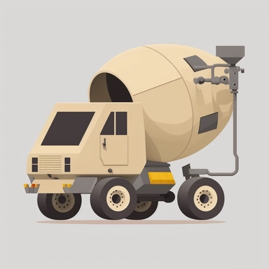 a clipart for a cement mixer, simple, vector art, flat design