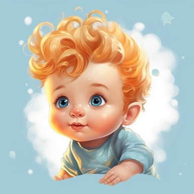 cartoon baby clipart baby boy baby girl, in the style of spray painted realism, realistic watercolor paintings, duy huynh, animated gifs, playful and colorful depictions, light amber and sky-blue