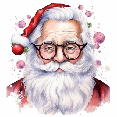watercolor style, elegant christmas, clipart, isolated on white background, 4K