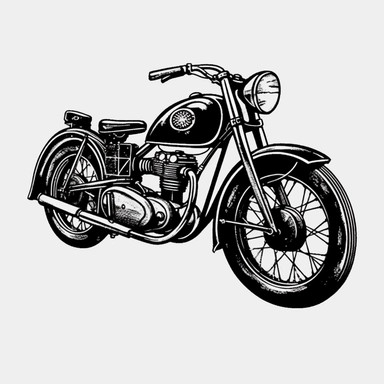 Motorcycles car clip art, black and white, very simple, logo design, clip art