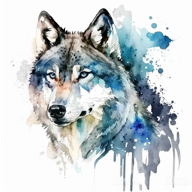 Browse through 367 watercolor wolf stock illustrations and vector graphics to find a single cute watercolor wolf clip art with a plain background [1], The wolf in the clip art has a whimsical and friendly expression with big, bright eyes and a round snout. The watercolor style is soft and delicate, with shades of blue and gray creating a calm and peaceful atmosphere. The wolf stands in front of a plain white background, making it perfect for any project. [2], The cute watercolor wolf is set in a