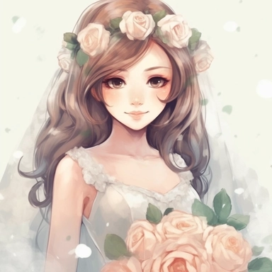 beautiful bride, rose garden watercolor clipart, strybk, full picture, 4k, sharp focus, watercolor, silky soft skin, symmetry, soft lighting, detailed face, concept art, muted color, watercolor style, strybk, chibi kawaii, Octane rendering, 3d, A perfect face, a delicate face, a delicate face, perfect sharp lips, delicate eyes, Craig Davison, Aubrey Beardsley, Conrad Roset, Aikut Aidogdu, Agnes Cecil, watercolor style, Desaturated Colors, ultra realistic animals, Low contrast, Low saturation, Pa
