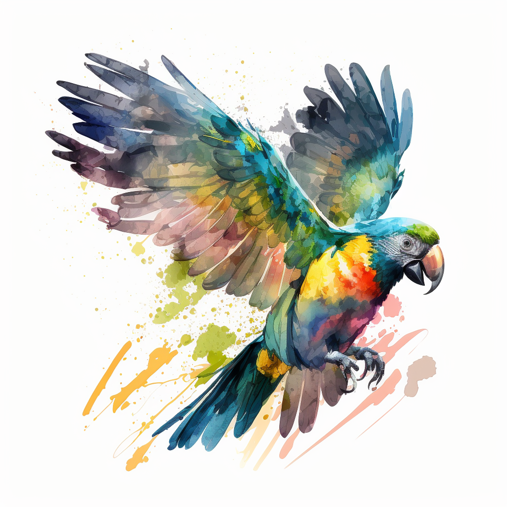 flying parrot clipart
