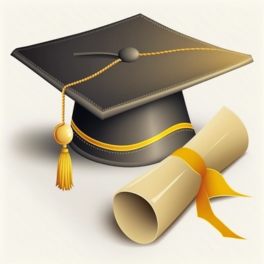 a graduation clip art, diploma and cap