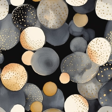 black clipart, Watercolor paper, pale colors, gold striated, summer water bubbles, romantic , pre-raphaelite, abstract