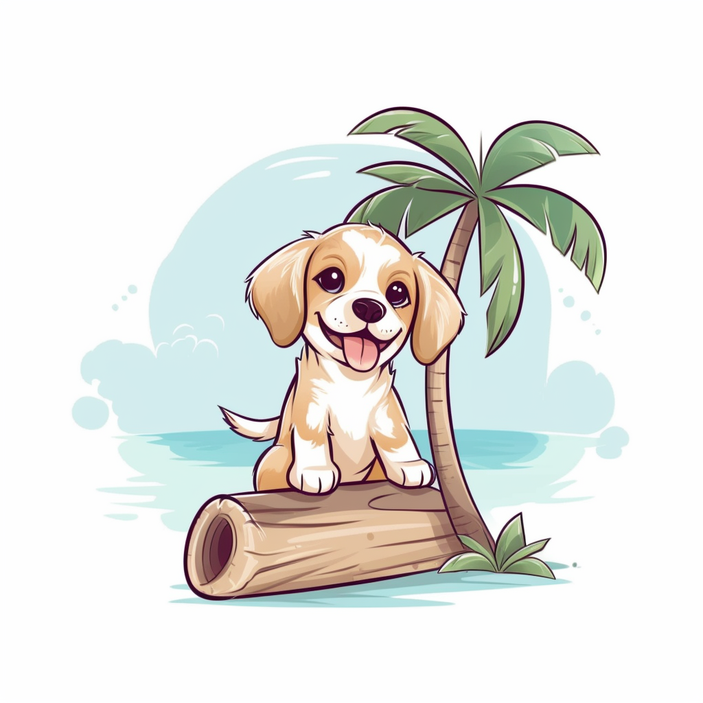 beach dog cliparts