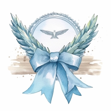Graceful Baptism Watercolor Clipart - Pastel Blue Baptism Certificate: This clipart represents a baptism certificate in pastel blue, highlighting the official recognition of this spiritual milestone.