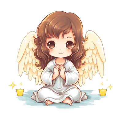Cute angel clipart, white background