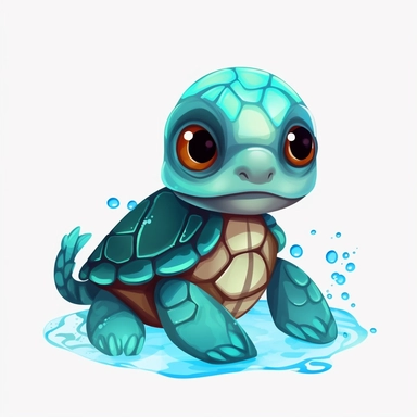 cartoon, super cute, baby sea turtles clipart transparent background