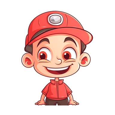 happy cute Garage Attendant face, cartoon, clipart, mascot, isolated on white background