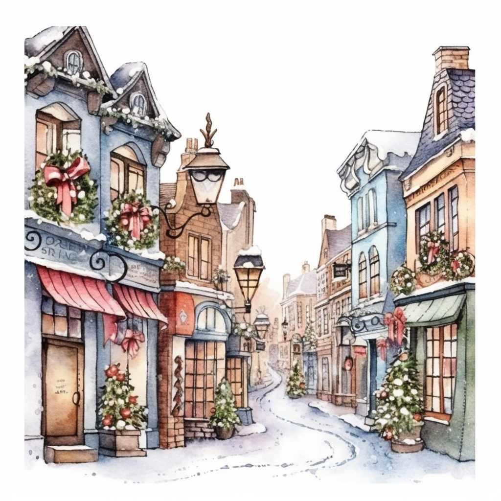 christmas street cliparts