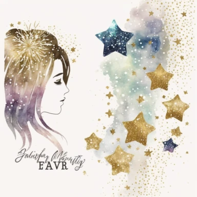 new years eve party, glitter, stars, watercolor, white background, clipart