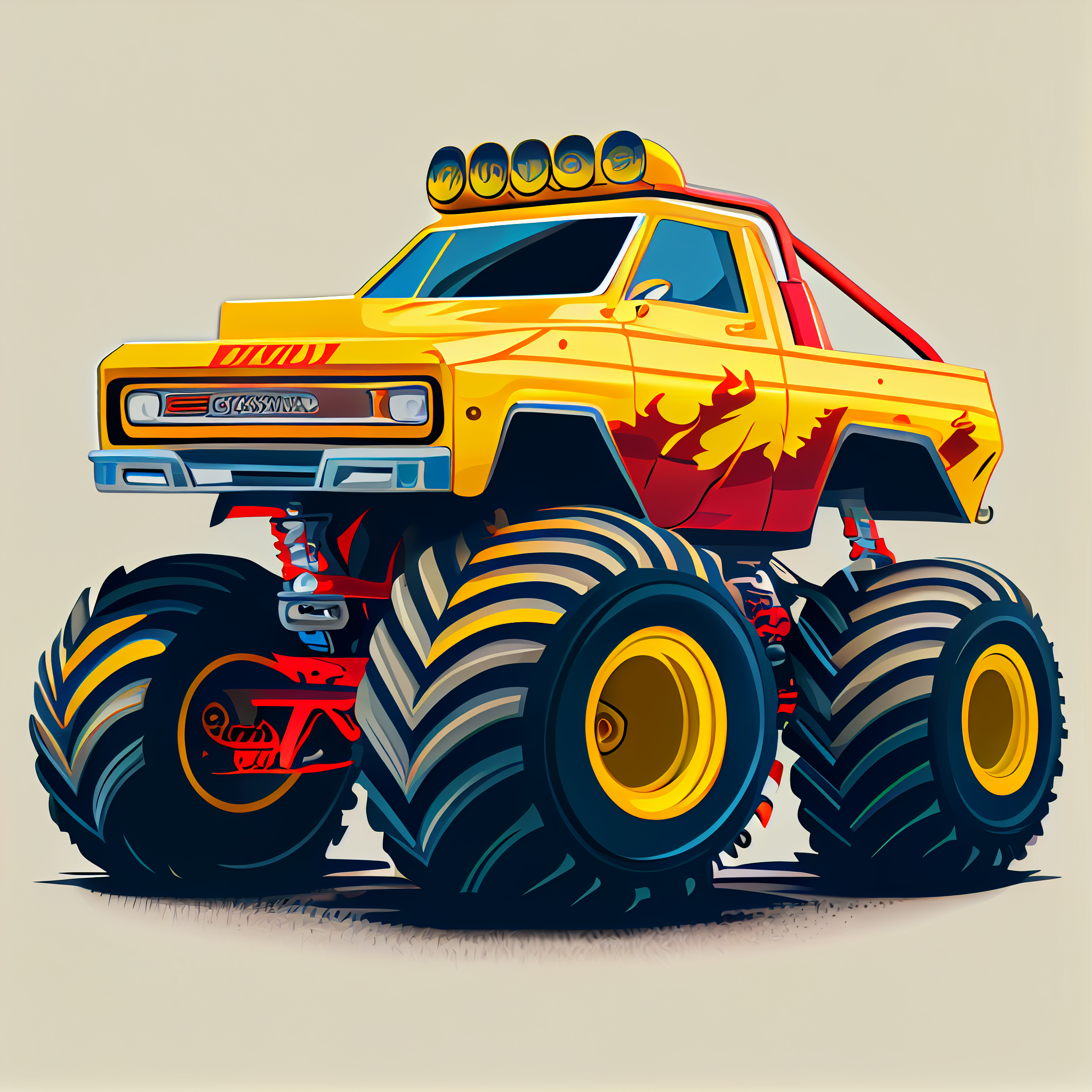 flaming truck cliparts