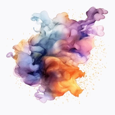 smoke, dust, glitter watercolor clipart, white background
