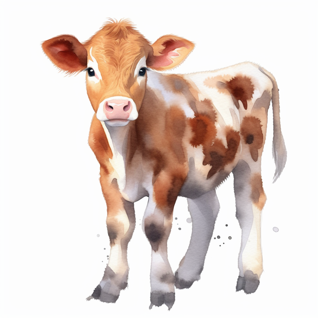 cute calf, watercolour, transparent background png clipart - Clip Art ...