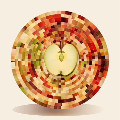apple slice clipart, apple slice png, in the style of johannes jan schoonhoven, red and ivory tints , rounded, decorative paintings, use of light and shadow, rtx on, geometry-inspired , 115:113, in the style of playful geometrics, yanjun cheng, ful witchy academia, meticulous design, 3d concept art , in the style of geometric shapes and patterns, hyper-realistic fruit illustrations, bold, manga-inspired characters