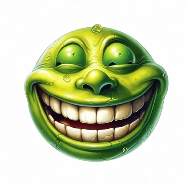 beautiful stunning d&d green smiley happy, roleplay game, paint art style, clipart, white background, superrealistic