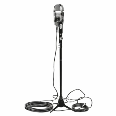 microphone and microphone stand clip art free vector art, in the style of nineteenth century french realism, kodak tri-x, digitally enhanced, monochrome ink, 17th century, creative commons attribution