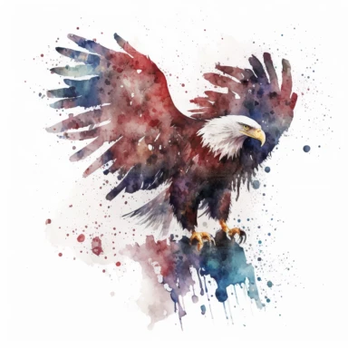 isolated watercolor independence day American eagle clipart white background