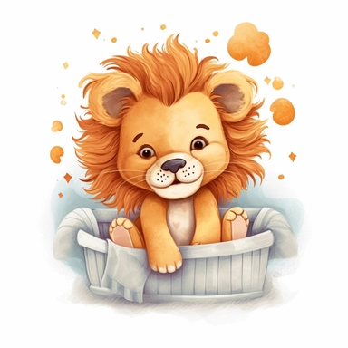 cute lion clipart for a baby bedroom