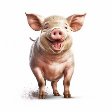 Cute Beautiful Happy Face Pig Full body Sublimation Clipart,Cartoon,hyper realistic, intricate detail, illustration style,high solution,on the white background