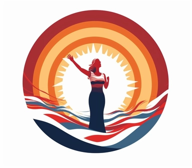 Create a bold and eye-catching clip art that showcases Freedom in patriotic colors, emphasizing the spirit of independence and liberty, white background, in the style of minimalist