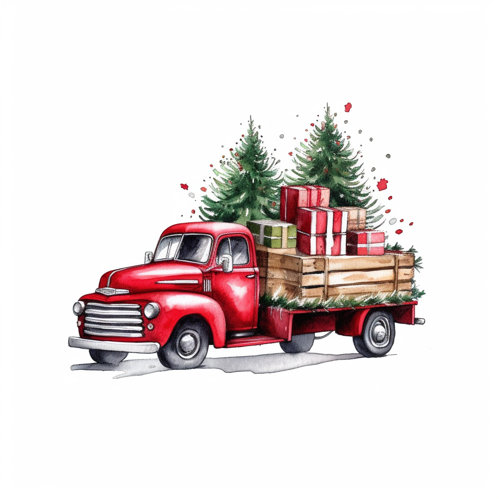 christmas tree with presents clipart