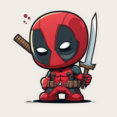 Deadpool, chibi, clipart style photo