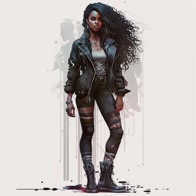full body standing in ankle boots Fashion clothes clipart clothes Chanel , Nike,fashionable multicolored, black melanated, women wearing eyelashes, long hair fashion model,clear illustrations , cartoon sharp focus, illustration, art by artgerm and greg rutkowski