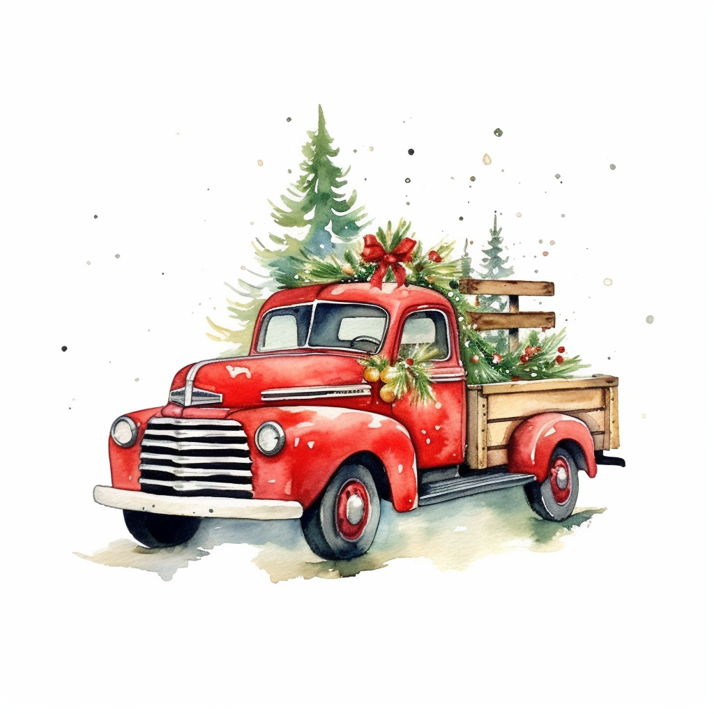 christmas truck cliparts