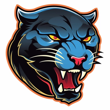 panther clipart 2d head and neck logo style