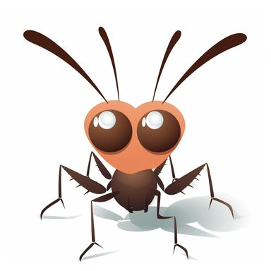 Cute Ant , Aquatic style, clipart, white background,
