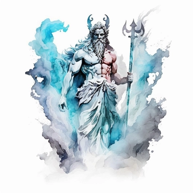 Greek god Hades, clipart format, watercolour, full white background