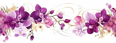 n the midst of your design journey, it's time to create eye-catching orchid border clipart that will add a touch of sophistication to the corners of invitations. Your task is to develop a versatile orchid clipart design, isolated on a clear white background. Consider the lines, shapes, and intricate details that make orchids unique. Embrace your artistic style, whether it's whimsical, realistic, or minimalist, and create a set of clipart elements that capture the essence of these enchanting flow