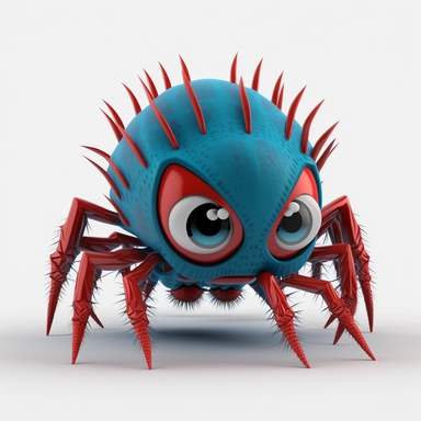 3D monster Cartoon in form of spider clipart mascot,transparent background, 128K,supermega pixel, insane detail, hyper detailed,huge details, UHD, 8K