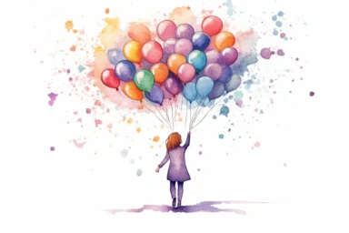 Watercolor, Design an image that embodies hope and optimism clipart, hd, on a white background, spaced out