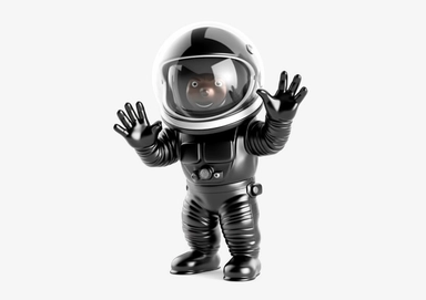 3d rendering. Black leather hand holding a large globe. Astronaut icon. African cartoon character spaceship illustration. Space travel clipart isolated on transparent background