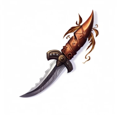 clove shaped dagger handle, video game weapon, knife stab icon, concept art, macro, clipart