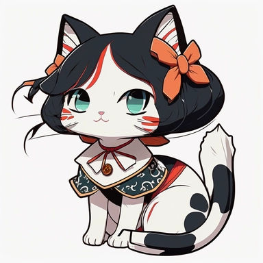 cute anime cat cosplaying clipart