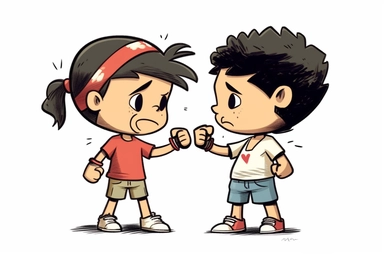 No One Fight Alone, clipart, white background, cartoon ,