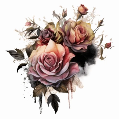 Rosa Moyesli Clipart Card Making, Mixed Media, Craft, black velvet, white background,