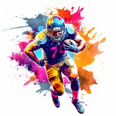 clipart, vector, american football players, graphic, lots of colors, splash