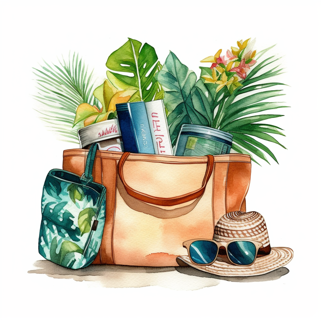 beach bag cliparts