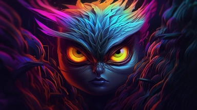 webp, oil painting, glowing eyes, clipart, Halloween, glow in the dark, neon, uhd, vivid, colorful, highly detailed,