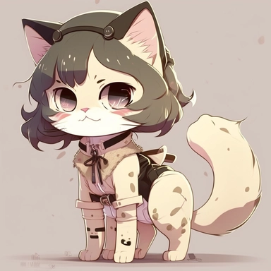 cute anime cat cosplaying clipart